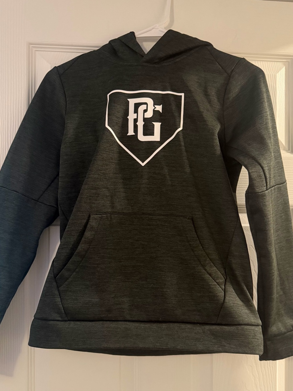 PG Kids' Hooded Sweatshirt in Dark Charcoal with White Logo